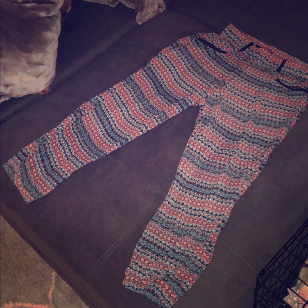 Printed, flowy pants.